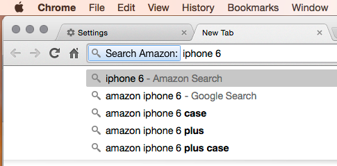 Chrome Amazon Search