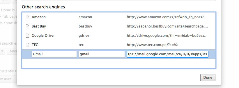 Chrome Search Engines 2