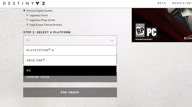 destiny 2 preventa pc