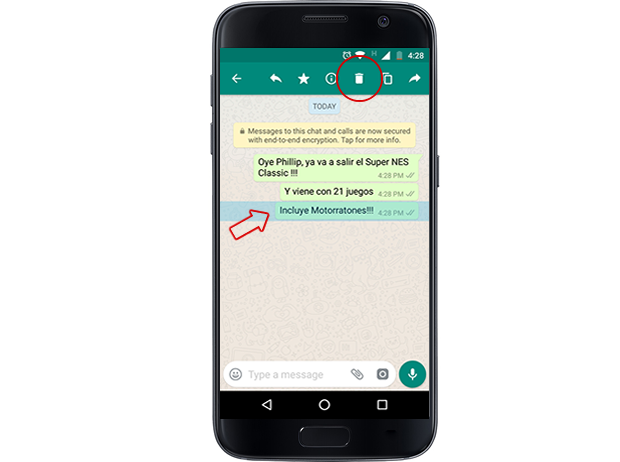 whatsapp borrar